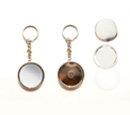 Double Sides Plating Keychain with Mirror & Button