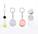 Double Sides Keychain with Mirror & Button