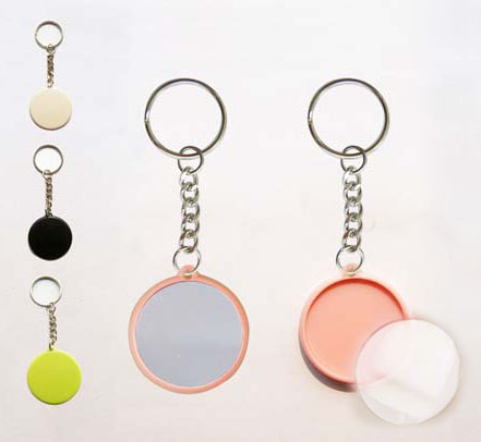 Double Sides Plastic Transparent Keychain with Mirror